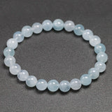 Aquamarine Single Circle Bracelet 6 8 10mm Beads