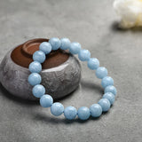 Aquamarine Crystal Bracelet 6-10mm Beads