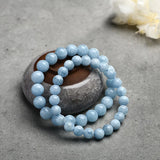 Aquamarine Crystal Bracelet 6-10mm Beads