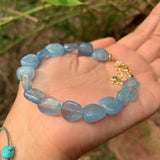 Aquamarine Bracelet Stone Jewelry for Women Crystals Brazil Chip
