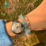 Natural Aquamarine Bracelet Stone Irregular Jewelry For Women