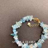 Natural Aquamarine Bracelet Stone Irregular Jewelry For Women