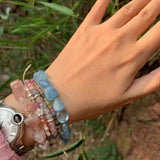 Aquamarine Bracelet Stone Jewelry for Women Crystals Brazil Chip