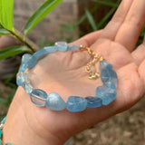 Aquamarine Bracelet Stone Jewelry for Women Crystals Brazil Chip