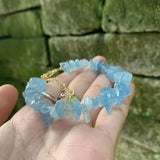 Natural Aquamarine Bracelet Stone Irregular Jewelry For Women