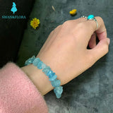 Natural Aquamarine Bracelet Stone Irregular Jewelry For Women