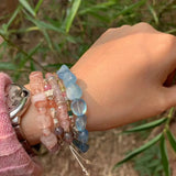 Aquamarine Bracelet Stone Jewelry for Women Crystals Brazil Chip