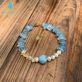 Aquamarine Bracelet Stone Irregular Jewelry