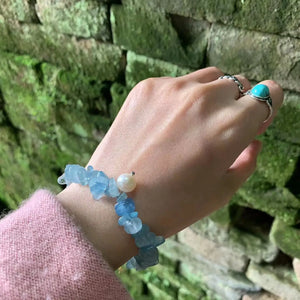 Natural Aquamarine Bracelet Stone Irregular Jewelry