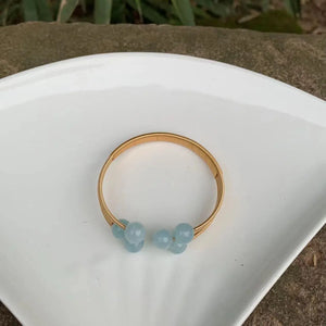 Natural Aquamarine Crystal Bracelet Bangle Gem Lucky Bracelet Charm