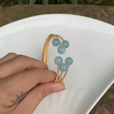 Natural Aquamarine Crystal Bracelet Bangle Gem Lucky Bracelet Charm