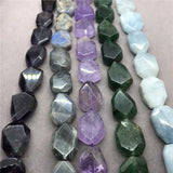 Aquamarine Light Amethyst Labradorite Strawberry Geometric Beads