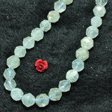 Natural Aquamarine Diamond Cut Faceted Loose Beads Loose Gemstones