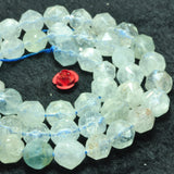 Natural Aquamarine Diamond Cut Faceted Loose Beads Loose Gemstones