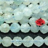 Natural Aquamarine Diamond Cut Faceted Loose Beads Loose Gemstones