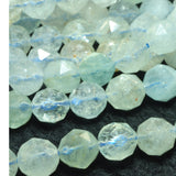 Natural Aquamarine Diamond Cut Faceted Loose Beads Loose Gemstones