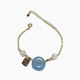 Aquamarine Donut Bracelet 14K Crystal Fine Jewelry