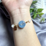 Aquamarine Donut Bracelet 14K Crystal Fine Jewelry