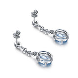 Aquamarine Drop Earrings Silver 925 Delicate Jewelry