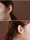 Aquamarine Drop Earrings Silver 925 Delicate Jewelry