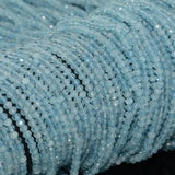 Aquamarine Faceted Rondelle Beads 3.8mm - 2.5mm Thickness