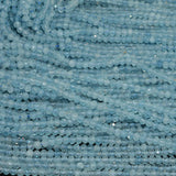 Aquamarine Faceted Rondelle Beads 3.8mm - 2.5mm Thickness