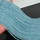 Aquamarine Faceted Rondelle Beads 3.8mm - 2.5mm Thickness