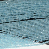 Aquamarine Faceted Rondelle Beads 3.8mm - 2.5mm Thickness