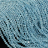 Aquamarine Faceted Rondelle Beads 3.8mm - 2.5mm Thickness