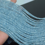 Aquamarine Faceted Rondelle Beads 3x4mm