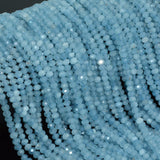 Aquamarine Faceted Rondelle Beads 3x4mm