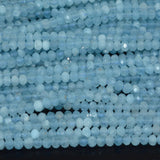 Aquamarine Faceted Rondelle Beads 3x4mm