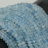 Natural Aquamarine Faceted Rondelle Beads 6.3mm