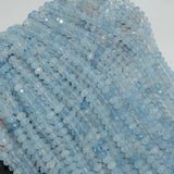 Natural Aquamarine Faceted Rondelle Beads 6.3mm
