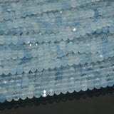 Natural Aquamarine Faceted Rondelle Beads 6.3mm