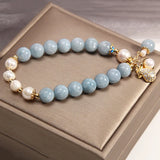 Aquamarine Crystal Bracelet for Female Birthday Gift
