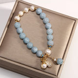 Aquamarine Crystal Bracelet for Female Birthday Gift