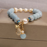 Aquamarine Crystal Bracelet for Female Birthday Gift