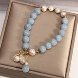 Aquamarine Crystal Bracelet for Female Birthday Gift