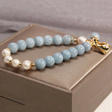Aquamarine Crystal Bracelet for Female Birthday Gift