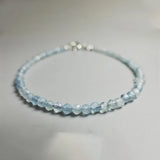Natural Aquamarine Beaded Anklet Crystal Jewelry Women Gift