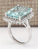 Aquamarine Gemstone Sterling Silver Ring for Women