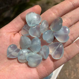 Aquamarine Heart Necklace Pendant Hand Carved Women Gemstone