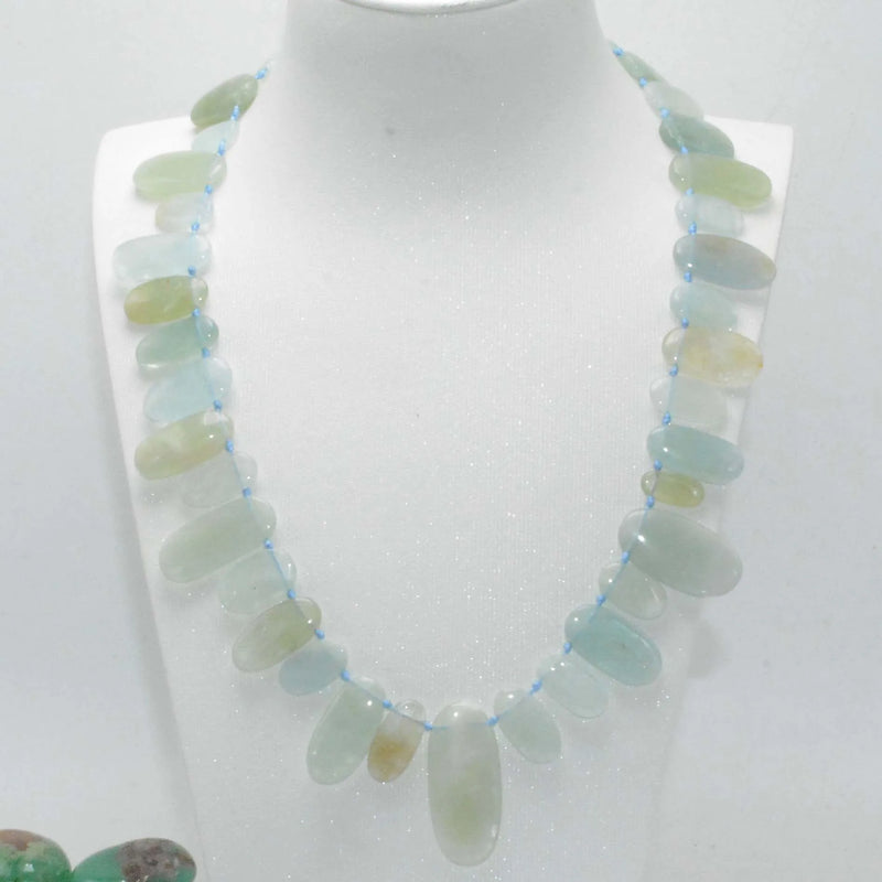 Natural Aquamarine Irregular Oval Beads Mixed Size 20mm-40mm