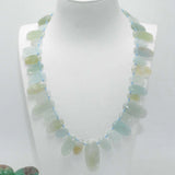 Natural Aquamarine Irregular Oval Beads Mixed Size 20mm-40mm