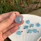 Aquamarine Necklace Pendant Heart Stone for Jewelry Making