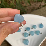 Aquamarine Necklace Pendant Heart Stone for Jewelry Making