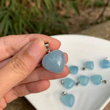 Aquamarine Necklace Pendant Heart Stone for Jewelry Making