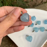 Aquamarine Necklace Pendant Heart Stone for Jewelry Making