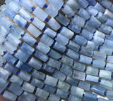 Natural Aquamarine Ore Stone Bead Irregular Column Shape Loose Beads